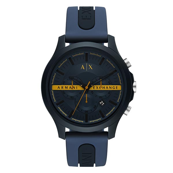 Armani Exchange Chronograph Black and Blue Silicone Watch - (AX2441)