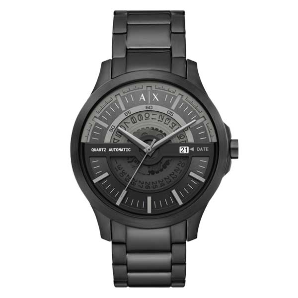 Armani Exchange Automatic Quartz Three-Hand Date Black Stainless Steel Men's Watch (AX2444)