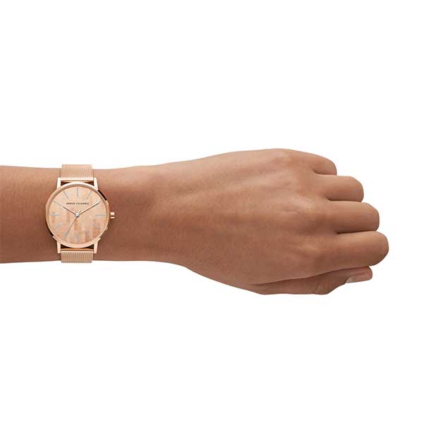 Armani Exchange Three-Hand Stainless Steel Mesh Women's Watch (AX5584)