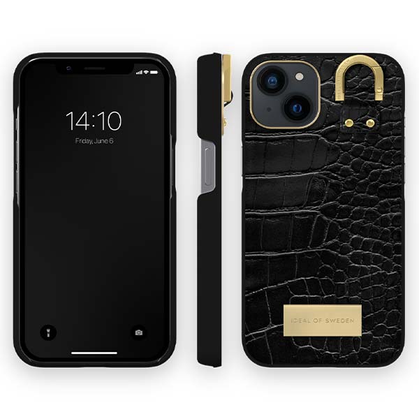 Ideal of Sweden Black Croco Case (Suits iPhone 14 Pro/14 Pro Max)