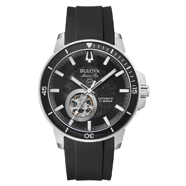 Bulova Marine Star Black Dial Automatic Men's Watch (96A288)