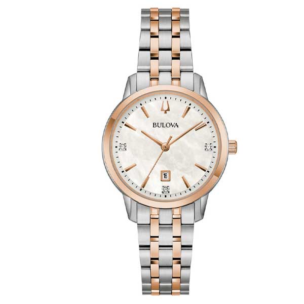 Bulova Mother of Pearl Classic Stainless Steel Women’s Watch (98P213)