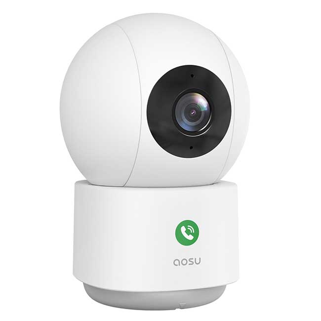AOSU 2K Wired 360 Degree IndoorCam Smart Camera (C2E) - White - POP Phones, New Zealand